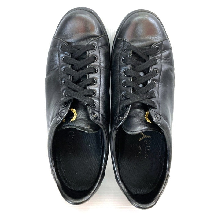 Ground Y グラウンドワイ FRED PERRY フレッドペリー Breaux BB Leather レザーローカットスニーカー ブラック FZ-29633 Size UK8 27cm相当 瑞穂店