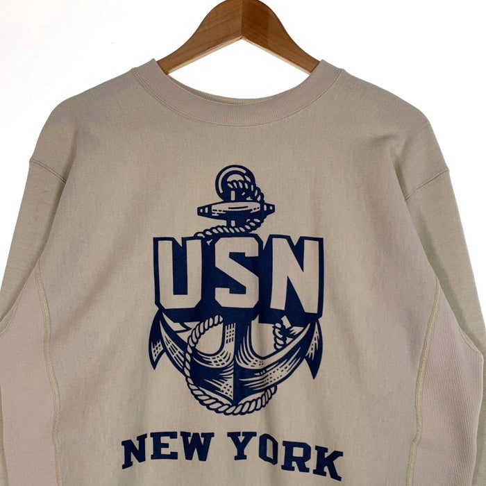 FREEWHEELERS フリーホイーラーズ セットイン・スウェットシャツ トレーナー オートミール U.S.NAVY NEW YORK Size M 福生店