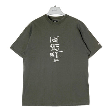 STUSSY ステューシー 25周年 ショーンフォント Tシャツ カーキ sizeL 瑞穂店