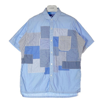 JUNYA WATANABE MAN ジュンヤワタナベ マン WM-B016 AD2023 ストライプ パッチワーク 半袖シャツ ブルー sizeS 瑞穂店