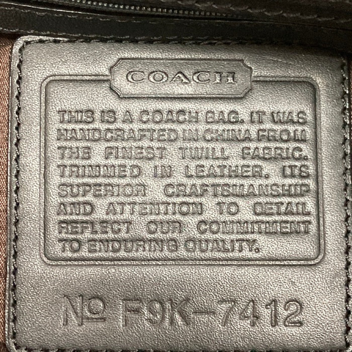 COACH コーチ 7412 ナイロンキャンバス×レザー ワンショルダーバッグ 肩掛け ブラック 瑞穂店