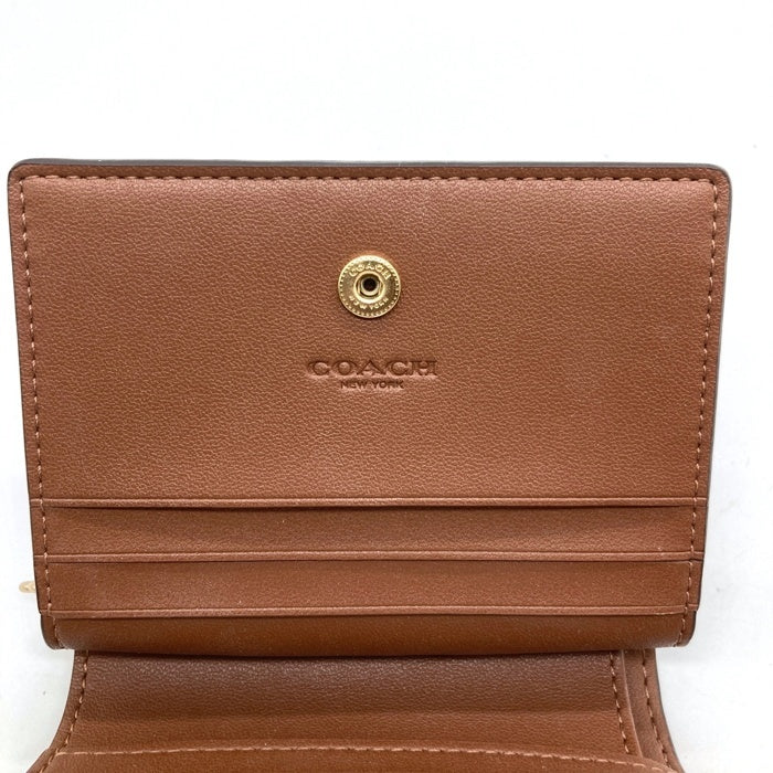 COACH コーチ C3309 シグネチャーキャンバス スナップウォレット 二つ折り財布 ブラウン 瑞穂店