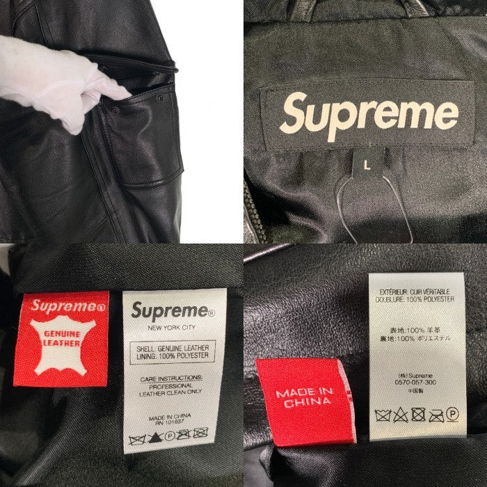 SUPREME シュプリーム 18AW Leather Anorak Jacket レザーアノラック ジャケット 羊革 ブラック Size L 福生店