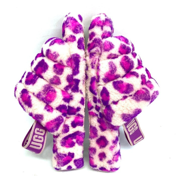 UGG アグ 1117153 Fluff Yeah Slide Leopard フラッフ イヤー スライド レオパード サンダル パープル size25cm 瑞穂店