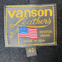 vanson バンソン 72092D 立ち襟 真鍮バックル レザーシングルライダース ブラック size42 瑞穂店