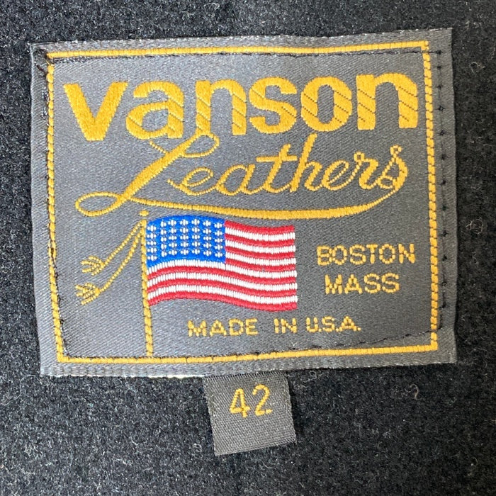 vanson バンソン 72092D 立ち襟 真鍮バックル レザーシングルライダース ブラック size42 瑞穂店