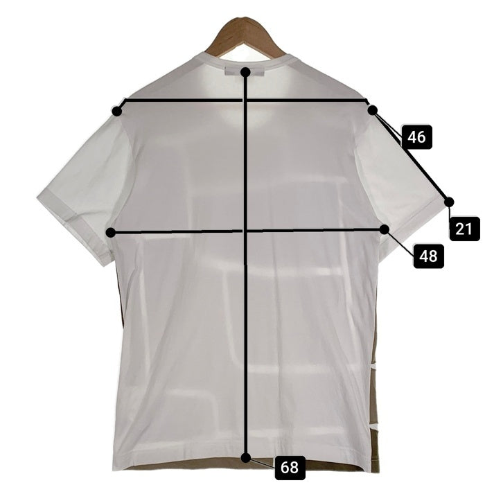 COMME des GARCONS HOMME DEUX コムデギャルソンオムドゥ パッチワーク コットンTシャツ ホワイト オリーブ DC-T015 AD2018 SIze M 福生店