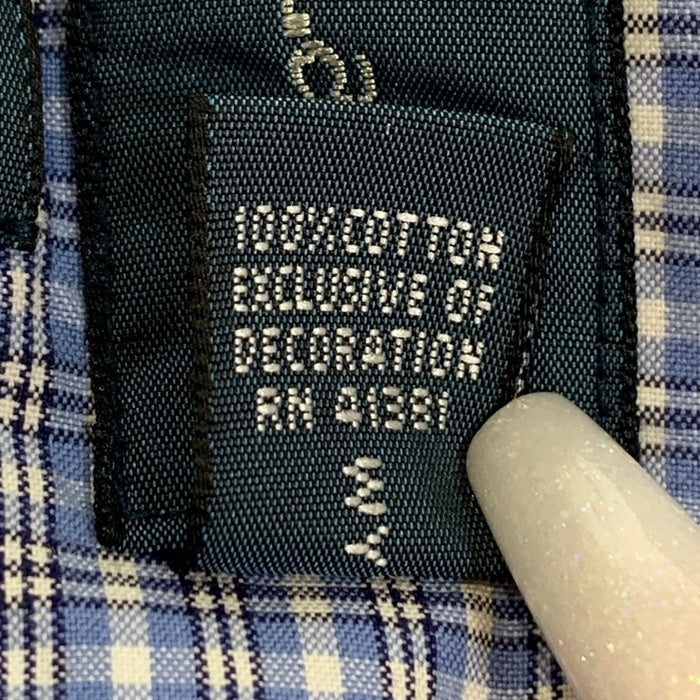 Ralph Lauren ラルフローレン SLIM FIT ボタンダウンチェックシャツ ブルー Size 16 1/2 福生店