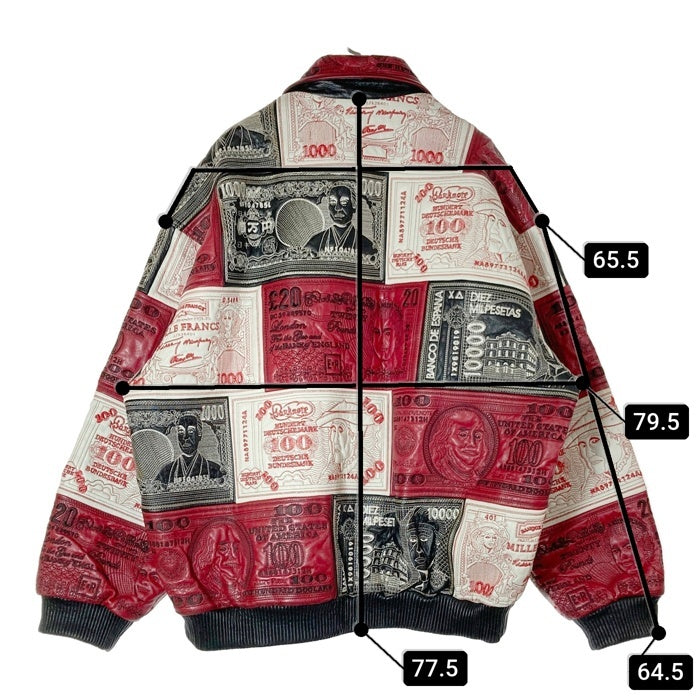 AL WISSAM アルウィッサム MONEY PATCHWORK LEATHER JACKET 世界紙幣 レザー パッチワーク レザージャケット ブラック size52 瑞穂店