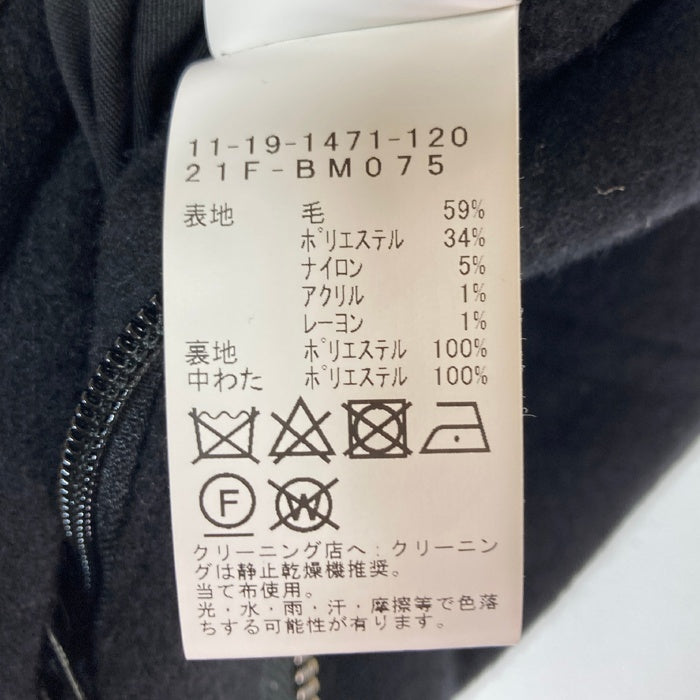 BEAMS ビームス 11-19-1471-120 中綿 ウール モッズ コート ブラック sizeL 瑞穂店