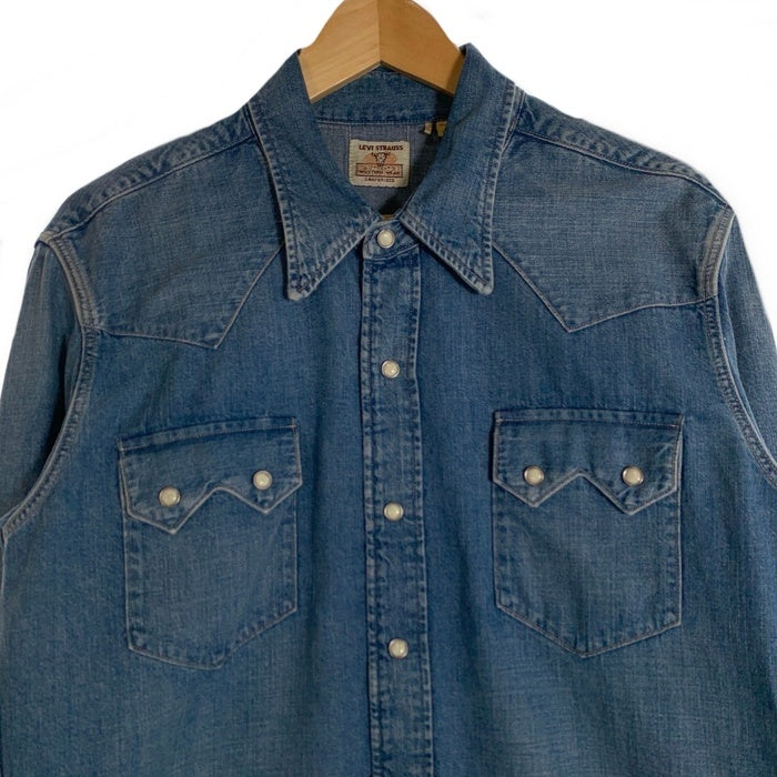 LEVIS リーバイス コットン 長袖 ウエスタン デニムシャツ ライトブルー 001L7-0000 Size S 福生店