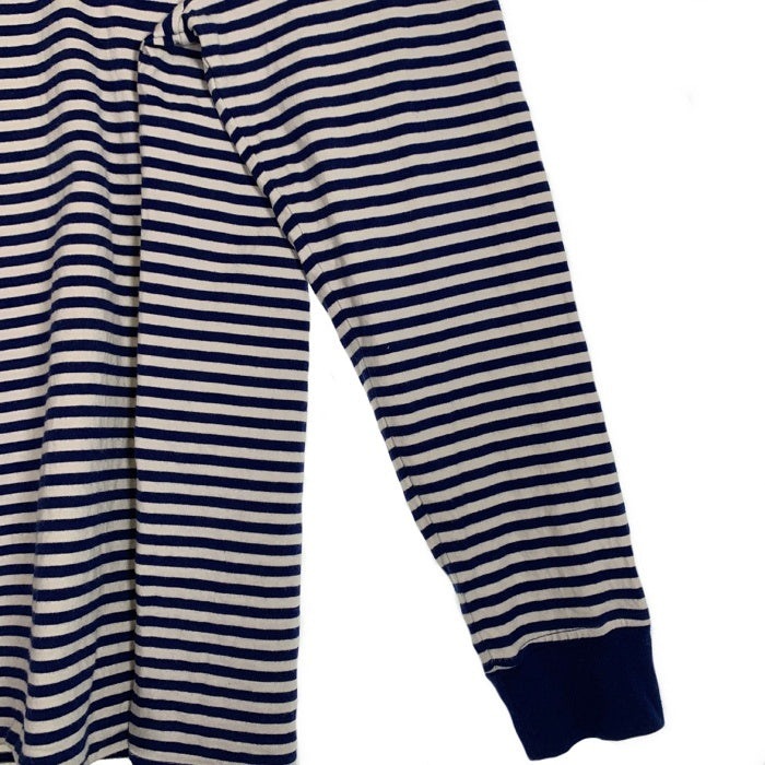 SUPREME シュプリーム 15AW Striped Logo L/S Top ストライプドロゴ ロングスリーブTシャツ ブルー ホワイト ボーダー Size L 福生店