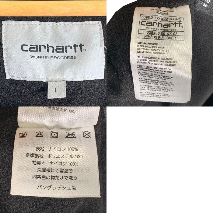 Carhartt WIP カーハート ワークインプログレス NIMBUS PULLOVER ナイロン プルオーバージャケット アノラック 内フリース ブラック Size L 福生店