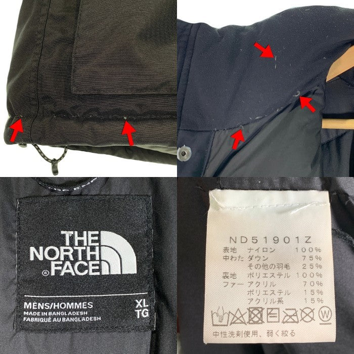 THE NORTH FACE ノースフェイス Mcmurdo Parka マクマードパーカ ファー ダウン ナイロンジャケット ブラック ND51901Z Size XL 福生店