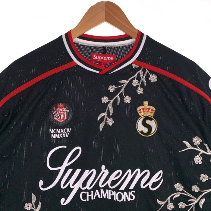SUPREME シュプリーム 25AW Floral Soccer Jersey フローラル サッカー ジャージー ブラック レッド Size L 福生店