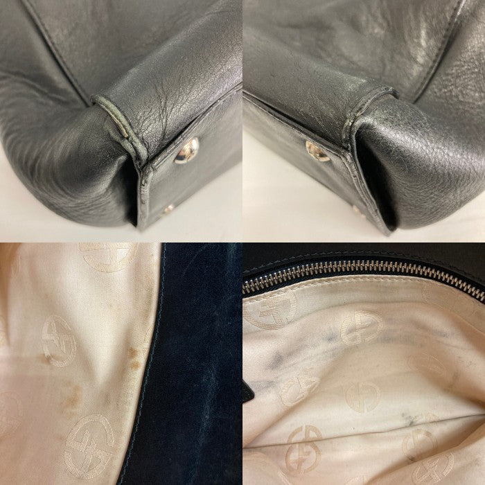 GIORGIO ARMANI ジョルジオアルマーニ レザー トートバッグ ブラック 瑞穂店
