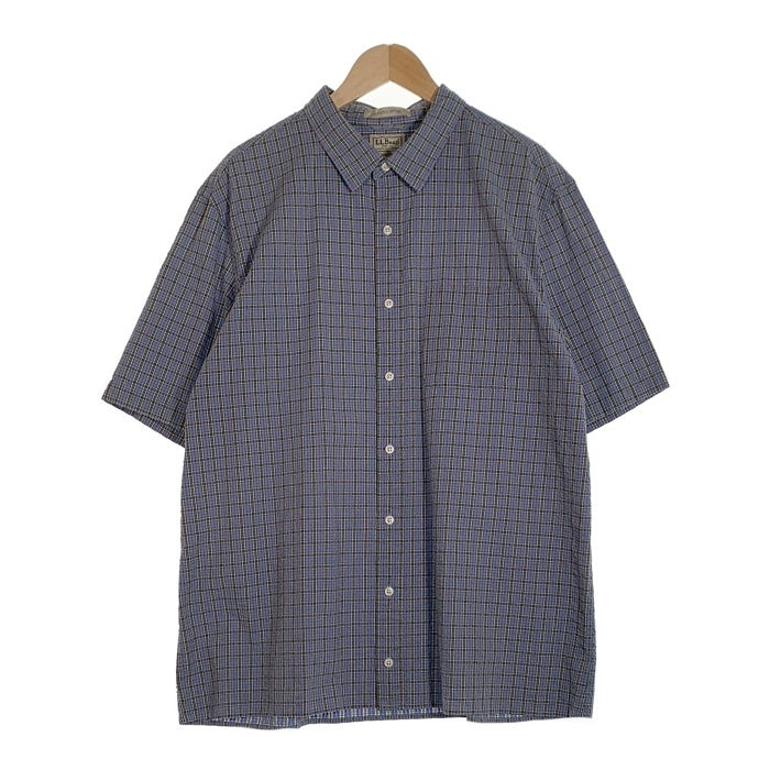 L.L.Bean エルエルビーン シアサッカー コットンチェックシャツ 半袖 ライトブルー 501959 Size XL-TALL 福生店