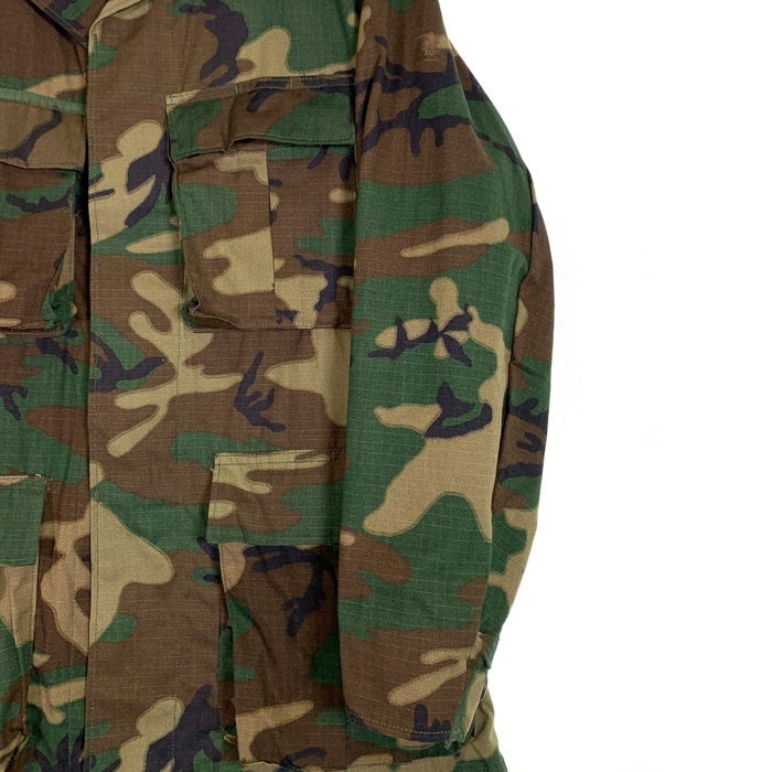 70’s U.S.ARMY 米軍 BDU ミリタリージャケット ウッドランドカモ リップストップ 8415-00-945-7652 Size S-S 福生店