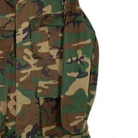 70’s U.S.ARMY 米軍 BDU ミリタリージャケット ウッドランドカモ リップストップ 8415-00-945-7652 Size S-S 福生店