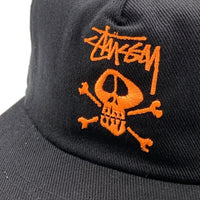 80's~ STUSSY ステューシー スカルボーン刺繡 5パネルキャップ