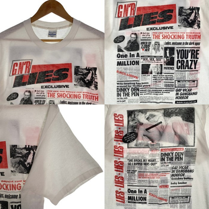 80's GUNS N ROSES ガンズアンドローゼズ GN'R LIES TEE プリントTシャツ ホワイト Spring Ford USA製 Size XL 福生店