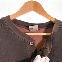 L.L.Bean エルエルビーン 鹿の子 ヘンリーネック ロングスリーブカットソー ブラウン Size XXL 福生店