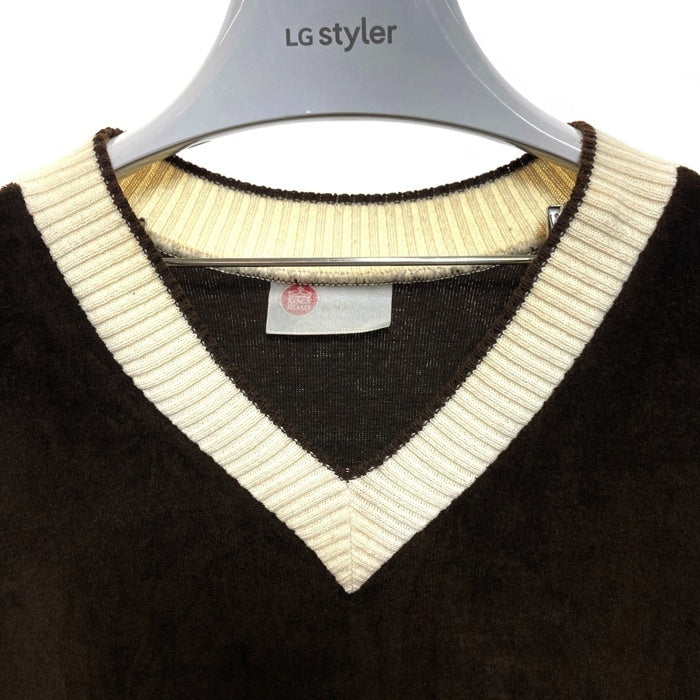 80`s Sears シアーズ KINGS ROAD ベロア Vネック セーター ブラウン Size - 瑞穂店