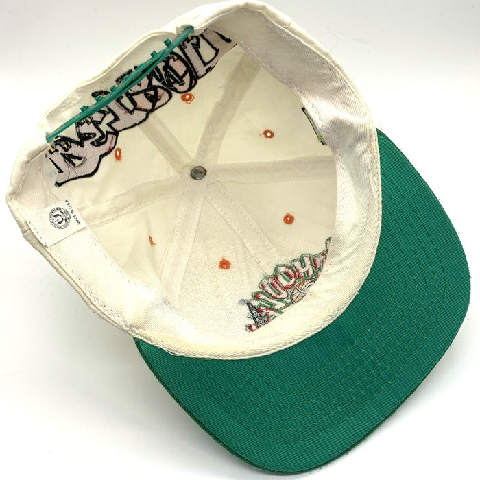 90's DETROIT デトロイト スナップバック 6パネルキャップ バスケ ホワイト グリーン 福生店
