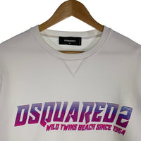 DSQUARED2 ディースクエアード グラデーションロゴ スウェットクルーネックトレーナー ホワイト S74GU0681 S25516 Size M 福生店