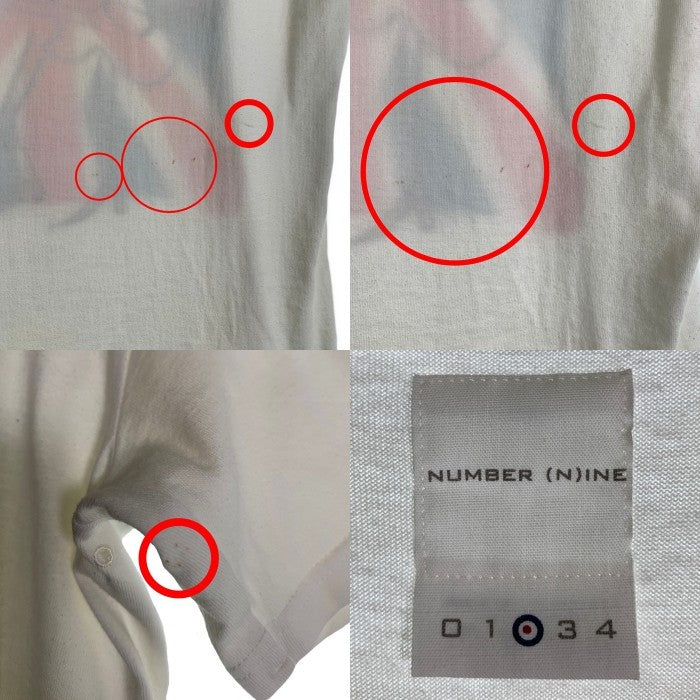 NUMBER(N)INE ナンバーナイン ユニオンジャック プリントTシャツ ビートルズ ホワイト レッド Size 2 福生店