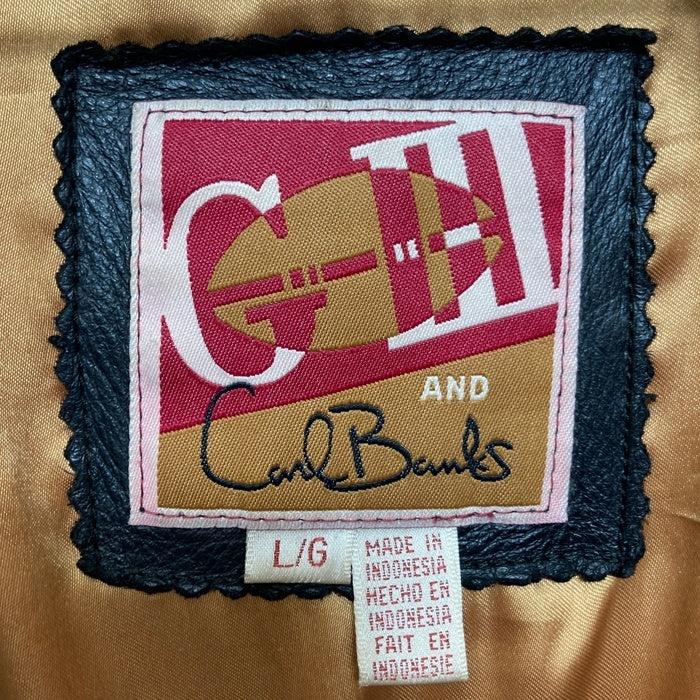 G-Ⅲ AND Carl Banks ジースリーアンドカールバンクス San Francisco 49ERS 刺繍 レザーブルゾン ブラック×レッド sizeL 瑞穂店