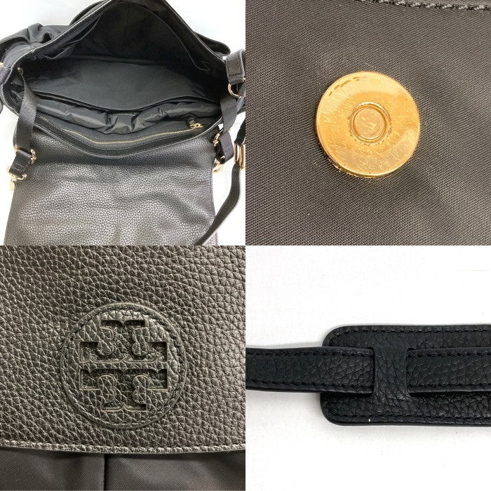 TORY BURCH トリーバーチ 大容量 テア ショルダーバッグ マザーズバッグ ナイロン×レザー ブラック 瑞穂店