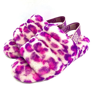 UGG アグ 1117153 Fluff Yeah Slide Leopard フラッフ イヤー スライド レオパード サンダル パープル size24cm 瑞穂店