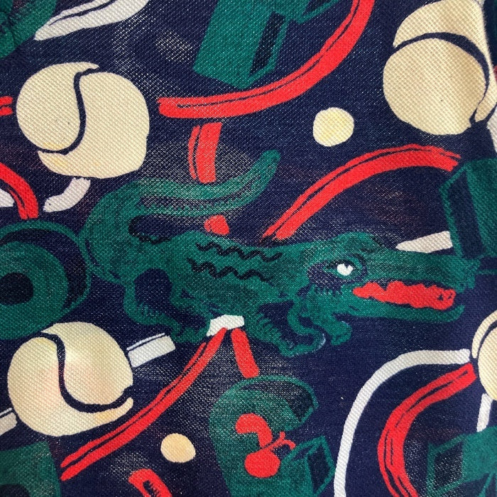 LACOSTE ラコステ ワニ×テニスボール総柄 ポロシャツ ネイビー sizeXS 瑞穂店