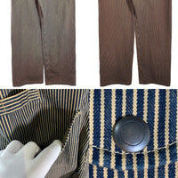 AT-DIRTY アットダーティー ヒッコリーストライプ オーバーオール ブラウン CKS1015 Size L 福生店