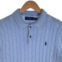 POLO RALPH LAUREN ケーブルニット 半袖 ポロシャツ ライトブルー Size XS 福生店