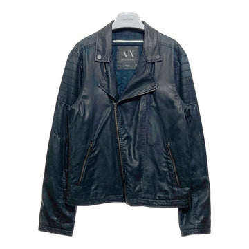 AX ARMANI EXCHANGE アルマーニエクスチェンジ コットン ダブルライダースジャケット ブラック Size L 瑞穂店
