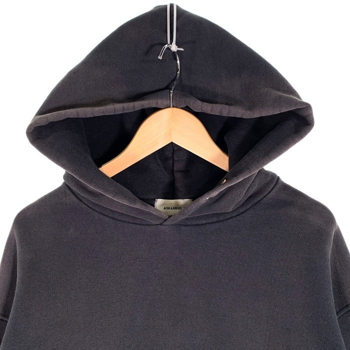 ASKYURSELF アスクユアセルフ 袖プリント プルオーバー フーディー パーカー ブラック Size S 福生店