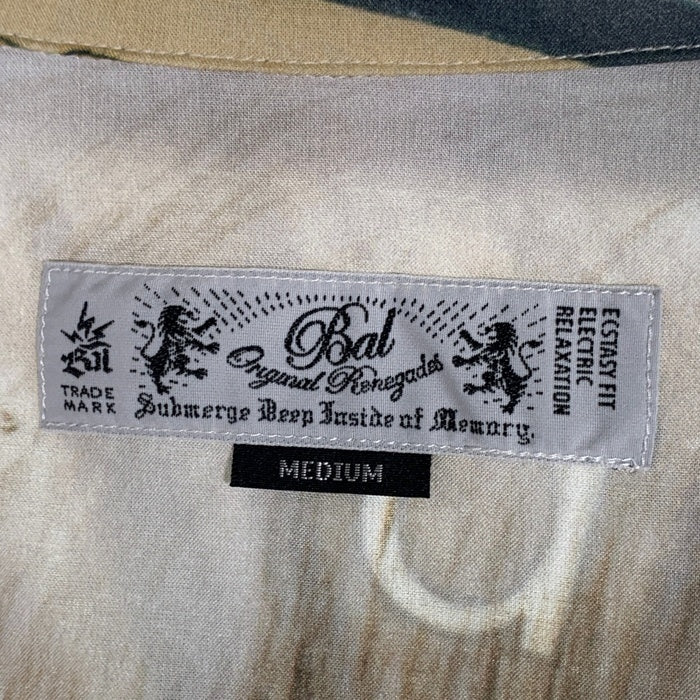 BAL ORIGINAL バル オリジナル フォトコラージュ 半袖 オープンカラーシャツ マルチ Size M 福生店