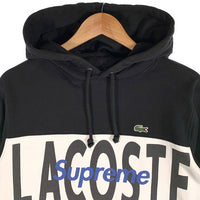 SUPREME シュプリーム 19AW LACOSTE ラコステ Logo Panel Hooded Sweatshirt ロゴパネル プルオーバースウェットパーカー ブラック Size S 福生店