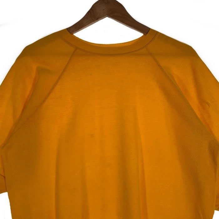 60's ラグランスリーブ ショートスリーブスウェットトレーナー イエロー 無地 半袖 Size L 相当 福生店
