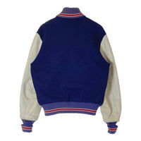 ALBION AWARD JACKET アルビオン SFワッペン 袖レザー スタジャン アワードジャケット ネイビー×ホワイト size38 瑞穂店