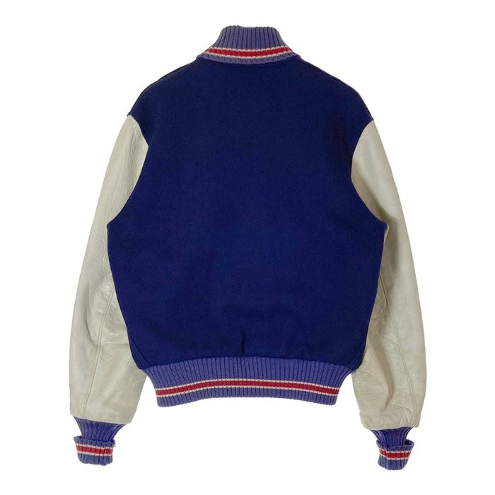 ALBION AWARD JACKET アルビオン SFワッペン 袖レザー スタジャン アワードジャケット ネイビー×ホワイト size38 瑞穂店