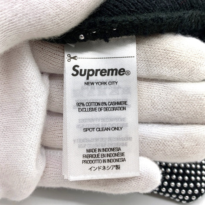 SUPREME シュプリーム 25AW Studded Knockout Big Logo Beanie スタッズ ノックアウト ビッグロゴ ビーニー ニット帽 キャップ シルバー ブラック 福生店