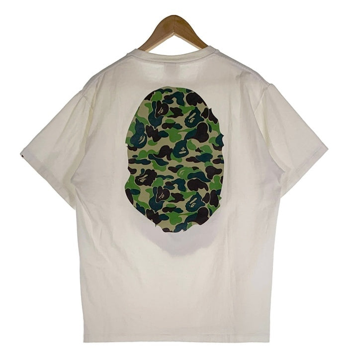 A BATHING APE アベイシングエイプ ABC CAMO BIG HEAD TEE カモ ビッグヘッド プリントTシャツ ホワイト Size L 福生店