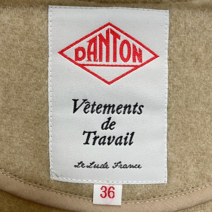 DANTON ダントン DT-A0012 WOOL LIGHT PILE ウール ノーカラーロングコート ベージュ size36 瑞穂店