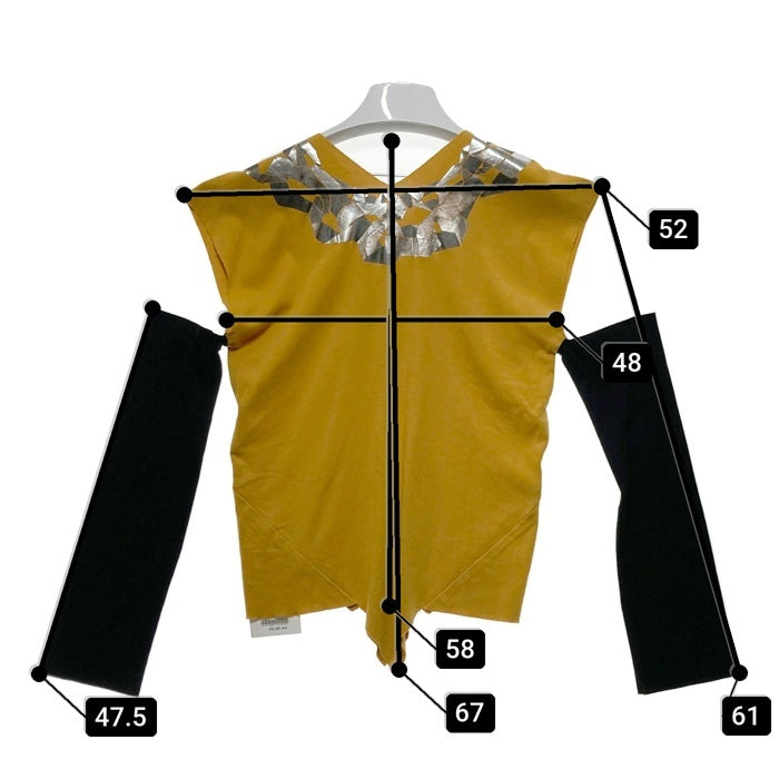 Vivienne Westwood ヴィヴィアンウェストウッド RED LABEL レッドレーベル チェーン風プリント 変形カットソー イエロー sizeS 瑞穂店