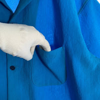 monkey time モンキータイム renu TRO KNIT COLLAR OPEN SHIRT ニットオープンカラー ショートスリーブシャツ ブルー 半袖 8316-144-0320 Size XL 福生店
