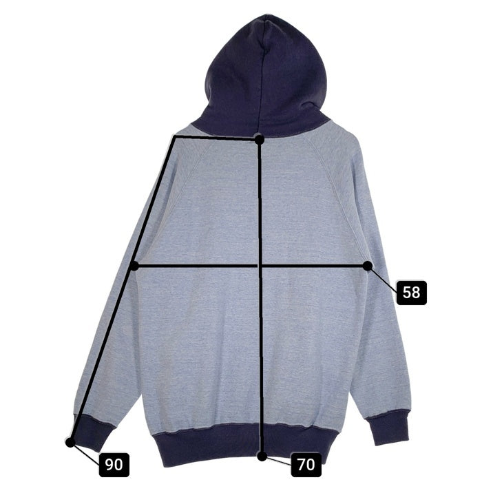 STANDARD CALIFORNIA スタンダードカリフォルニア SD 88/12 Diner Logo 2Tone Hood Sweat ダイナーロゴ 2トーン プルオーバースウェットパーカー ブルー Size L 福生店