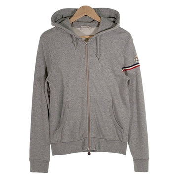 MONCLER モンクレール MAGLIA CARDIGAN ジップアップ スウェットパーカー グレー トリコロールライン ワッペン Size M 福生店